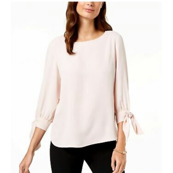 ✨Nine West • Andalusia Quarter Sleeve Tie Blouse - Picture 2 of 4